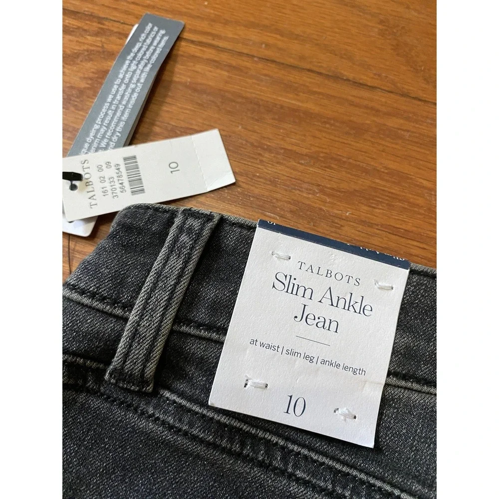 Tabots NWT Womens Slim Ankle Jeans‎ Size 10 Black Slimming Panel New! $100